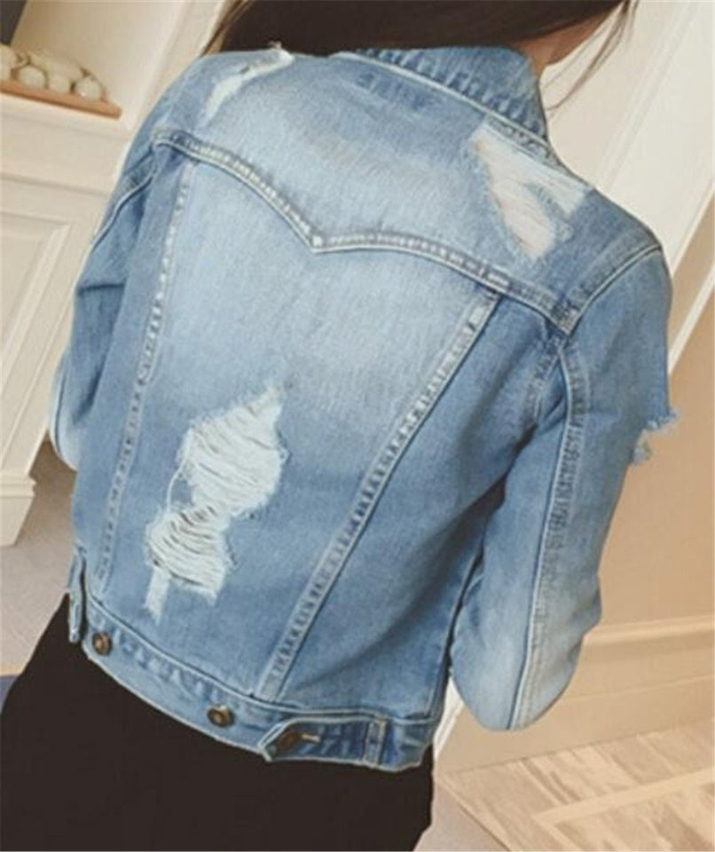 Pivaconis - Chamarra Vaquera de Manga Larga Mujer